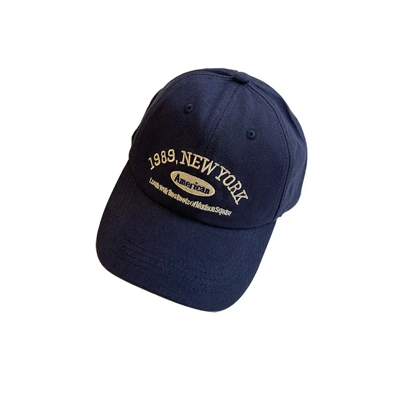 American Retro Black Embroidered Cap for Women