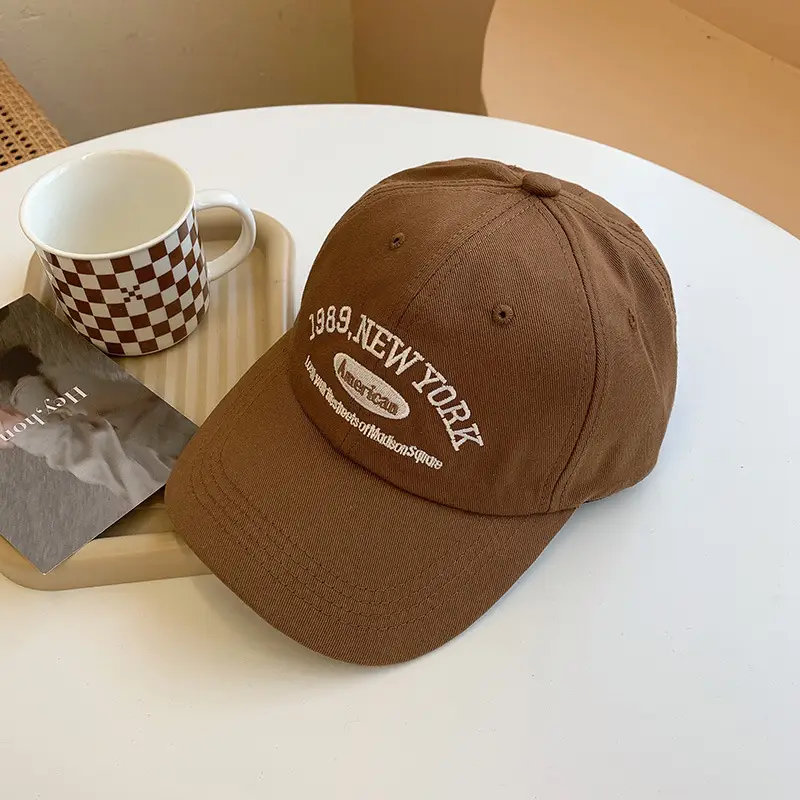 American Retro Black Embroidered Cap for Women