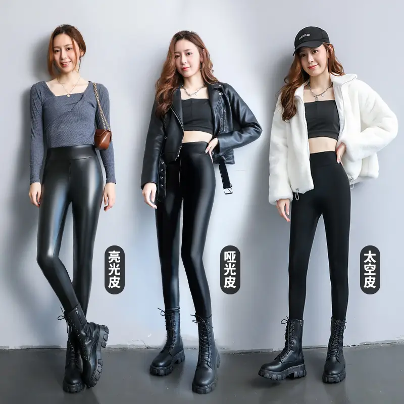 Women PU Leather Warm Leggings Large Winter Waterproof - Image 12