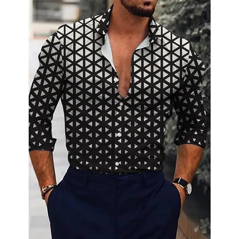 New Men 3D Printed Shirts Black Crown Design 2025