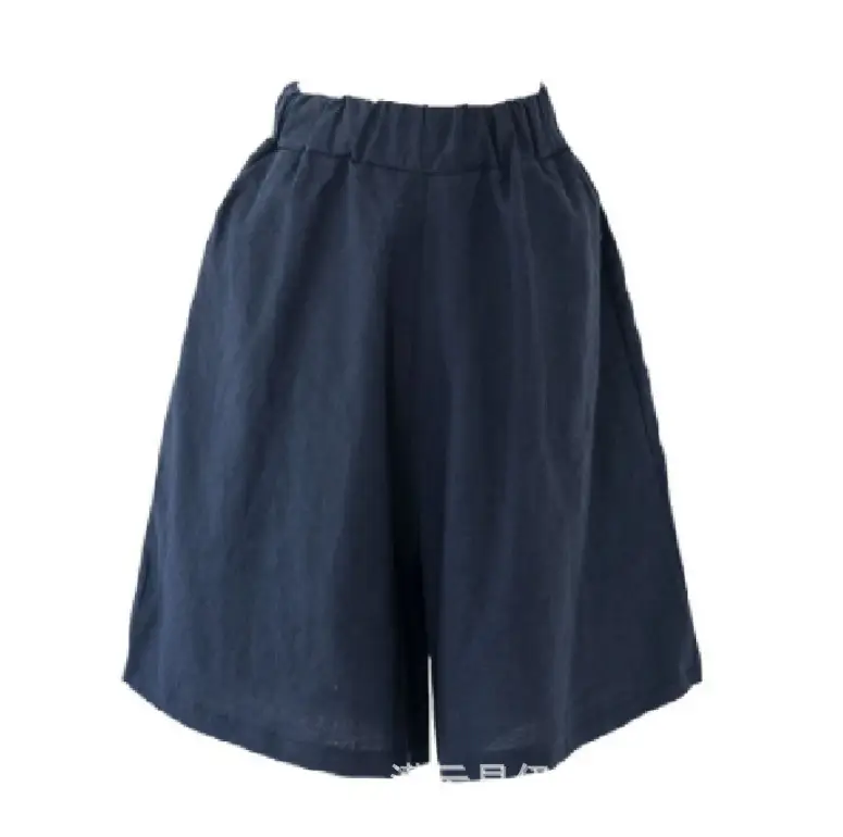 Women Navy Blue Cropped Shorts 2022 Summer - Image 8