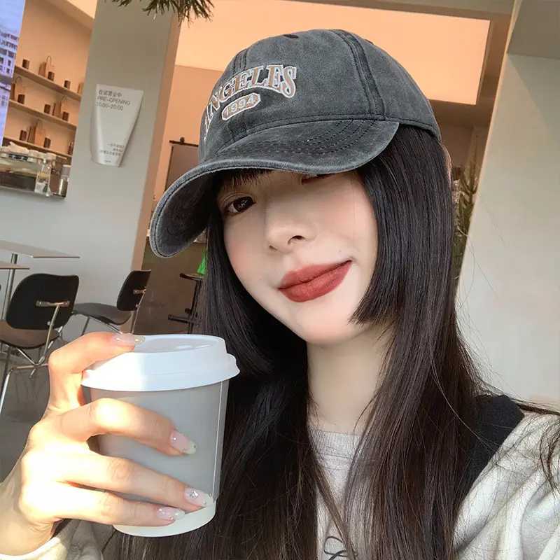 American Retro Letter Baseball Cap Women Face Small