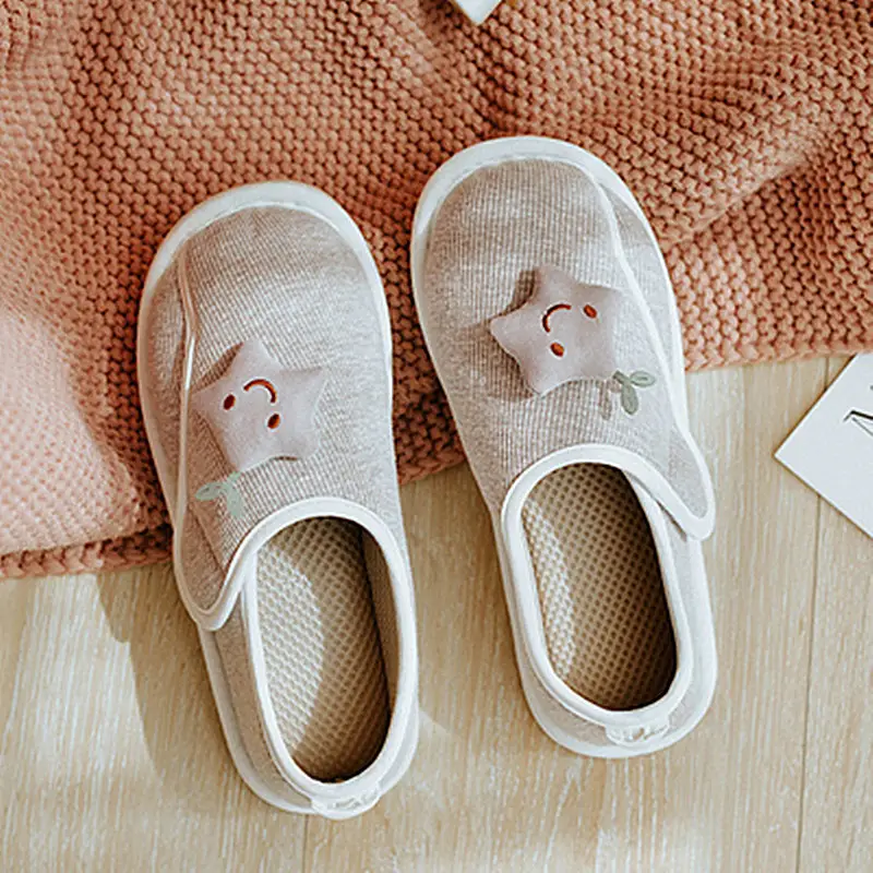 Yuezi Shoes Summer Thin Heel Cute Household Cotton Slippers Women's Indoor Postpartum Non-slip Spring and Summer Home Slippers