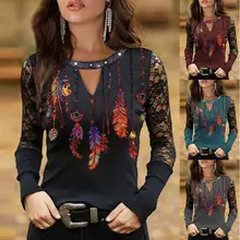 2023 Cat Printed Sweatshirt for Women Black Round Neck — feature 27