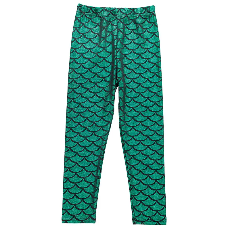 Gymnastics Pants Spring Autumn European American Girls Mermaid Tight Slim Children Color Fish Scale Leggings Spot Wholesale - Image 8