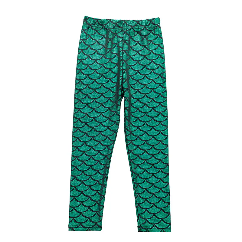 Gymnastics Pants Spring Autumn European American Girls Mermaid Tight Slim Children Color Fish Scale Leggings Spot Wholesale - Image 2