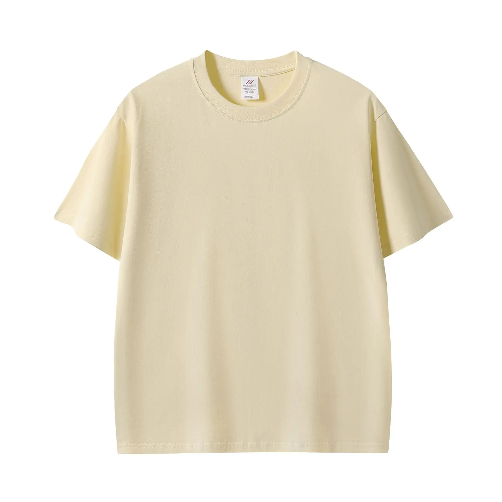 Men Pink Cotton T-Shirt 230g Crew Neck