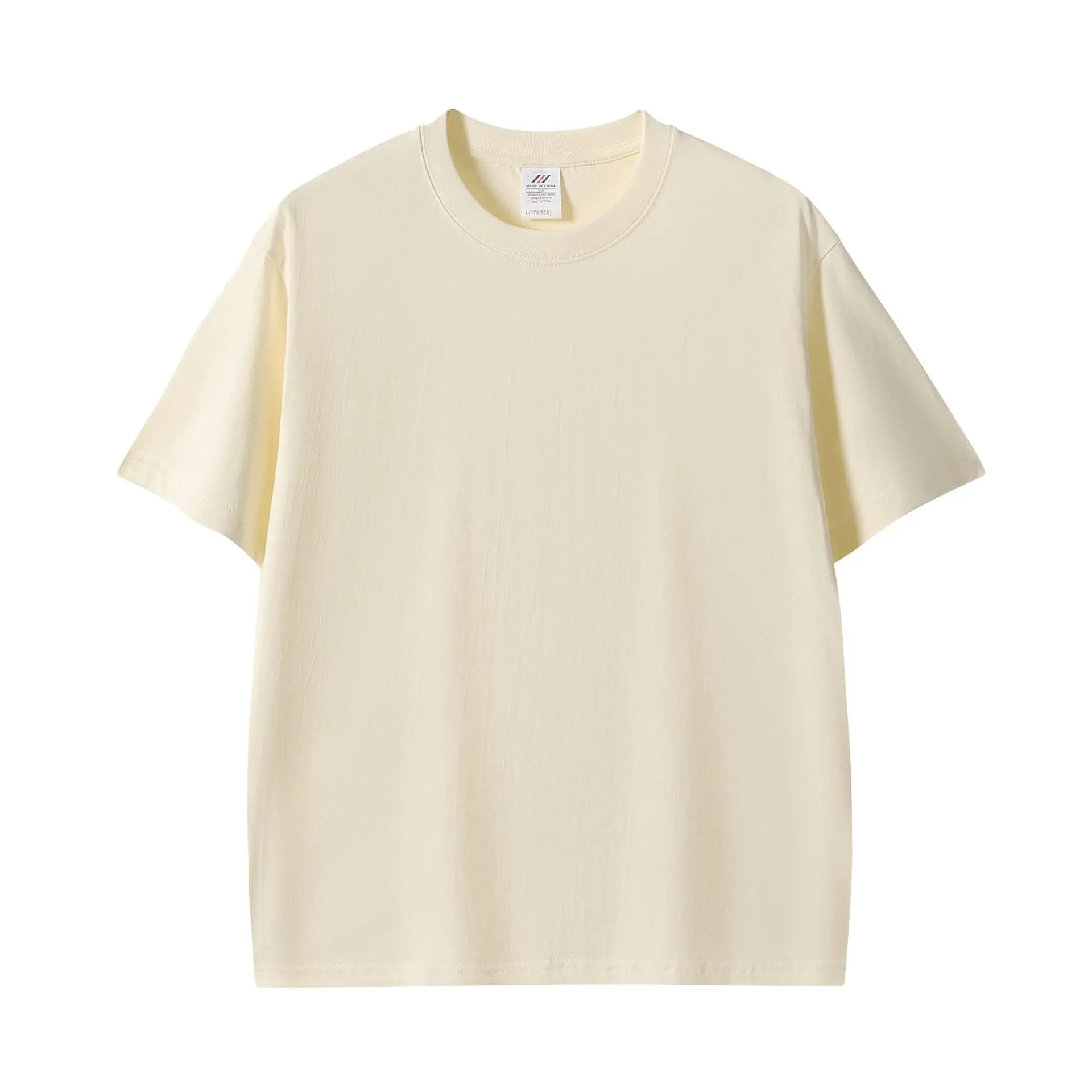 Men Pink Cotton T-Shirt 230g Crew Neck