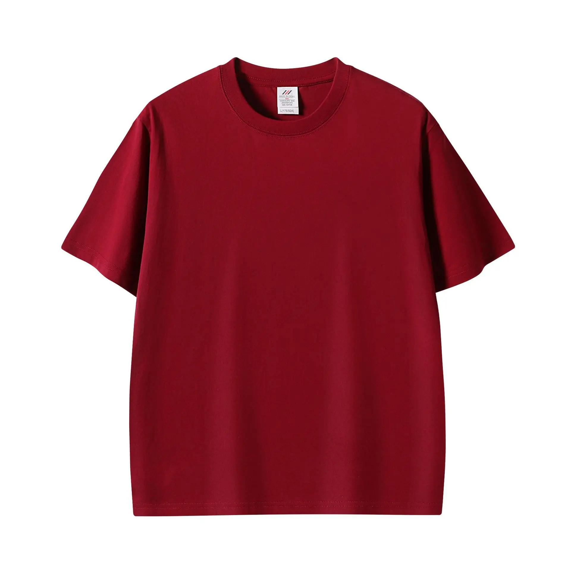 Men Pink Cotton T-Shirt 230g Crew Neck