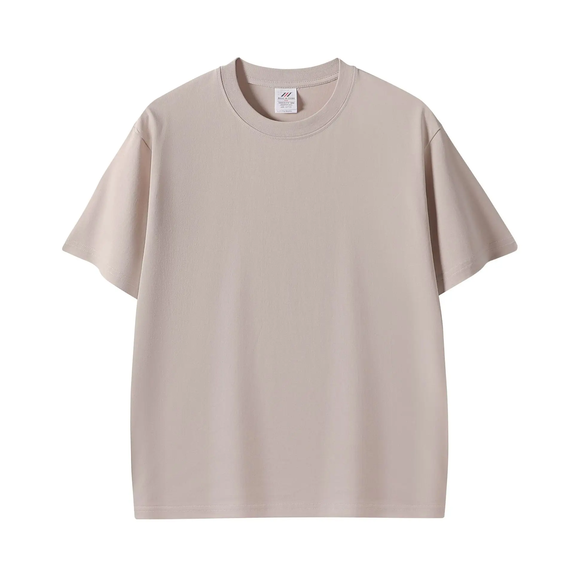 Men Pink Cotton T-Shirt 230g Crew Neck