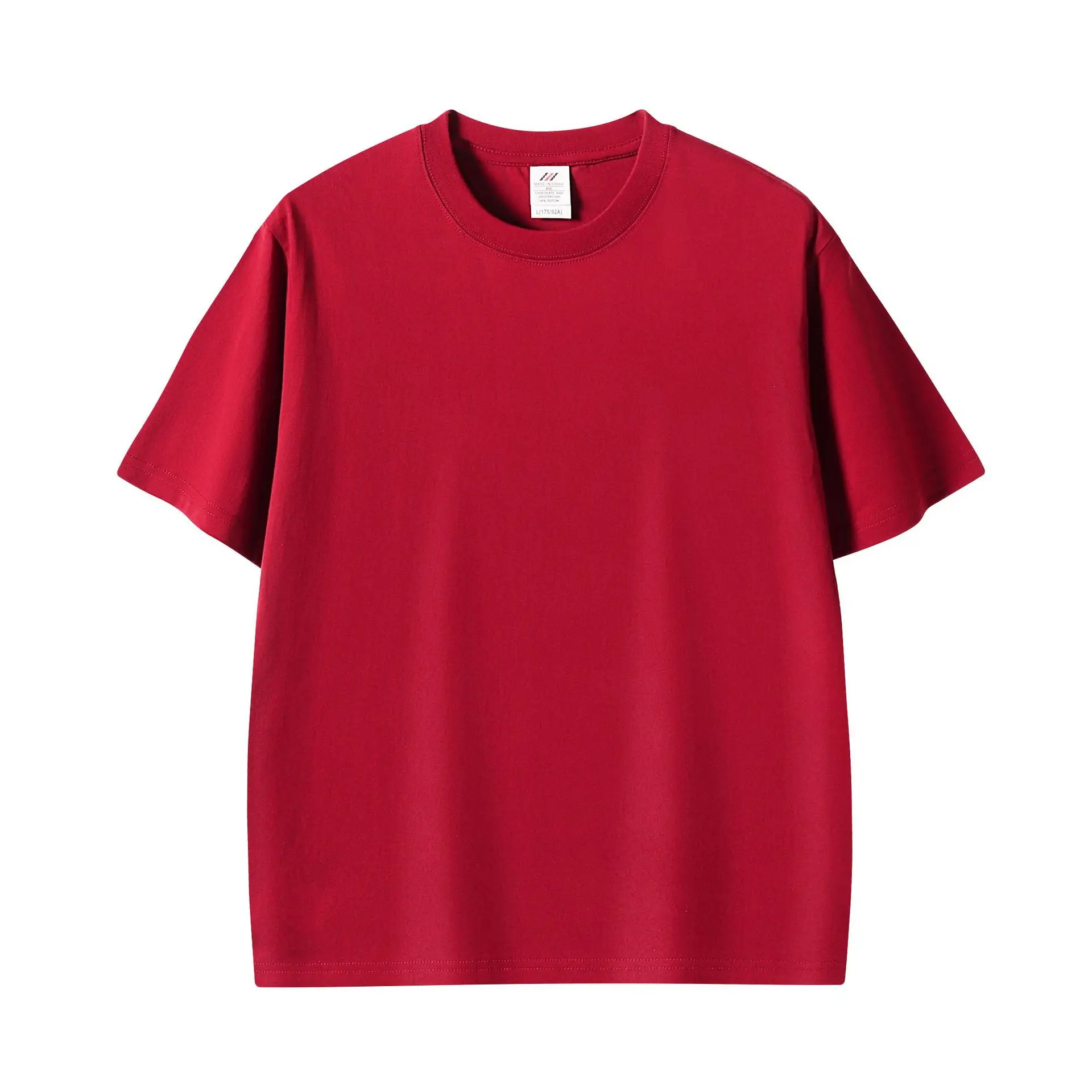 Men Pink Cotton T-Shirt 230g Crew Neck