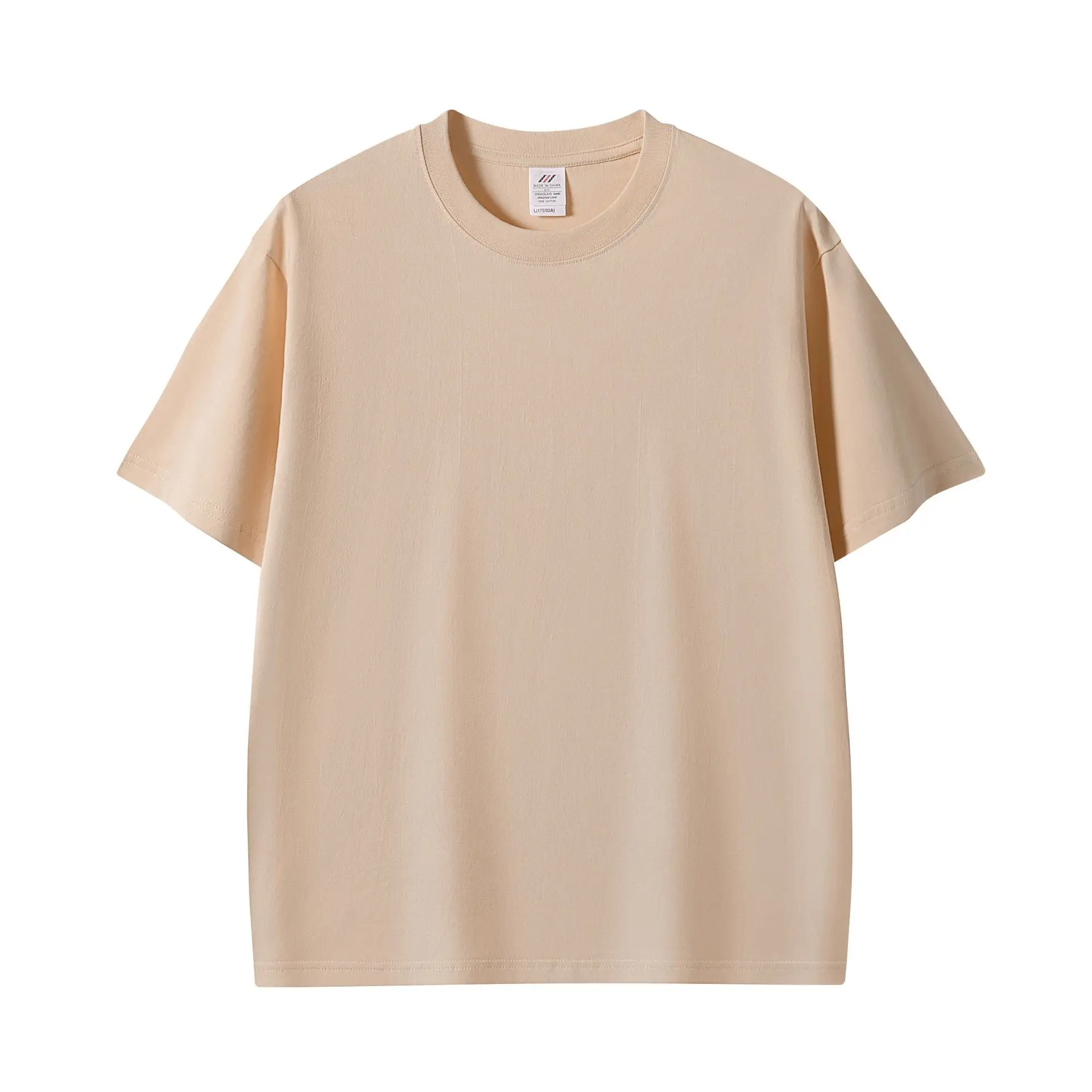 Men Pink Cotton T-Shirt 230g Crew Neck