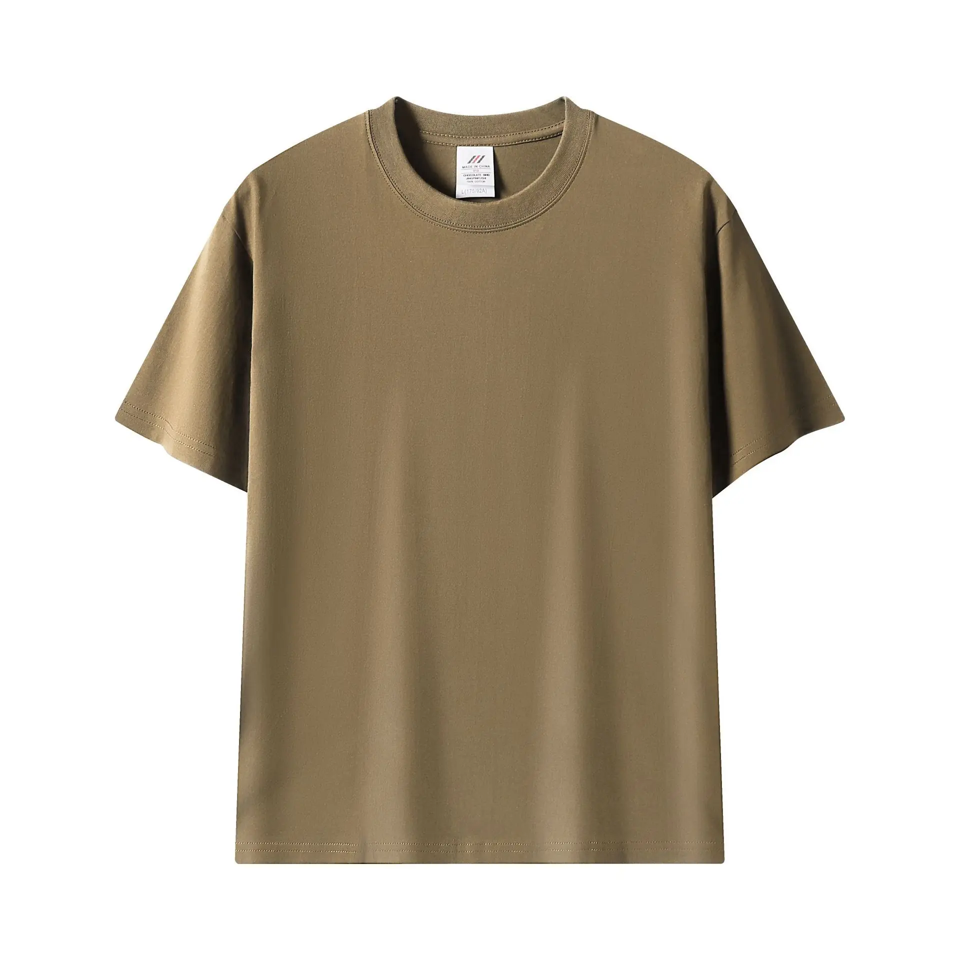 Men Pink Cotton T-Shirt 230g Crew Neck