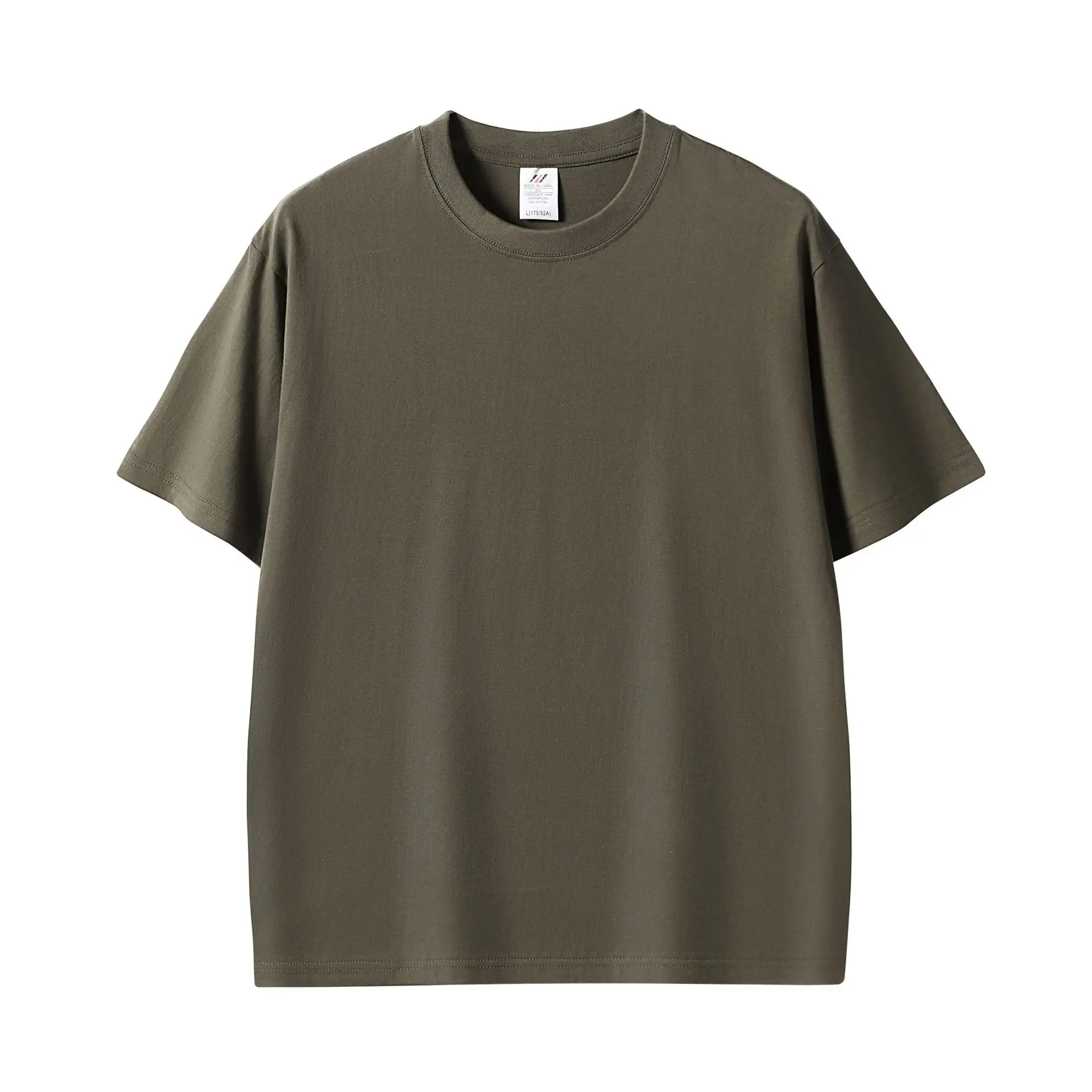 Men Pink Cotton T-Shirt 230g Crew Neck