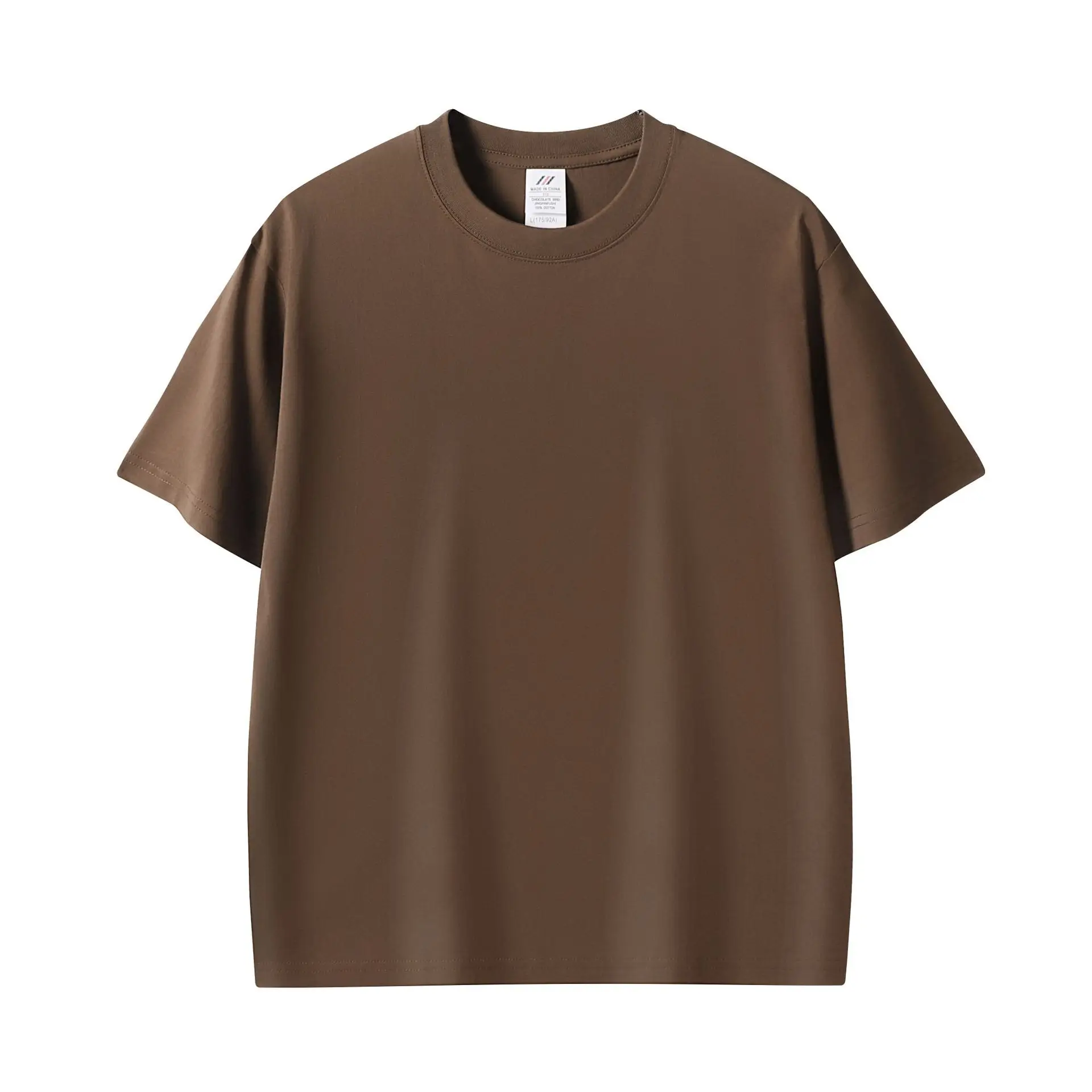 Men Pink Cotton T-Shirt 230g Crew Neck