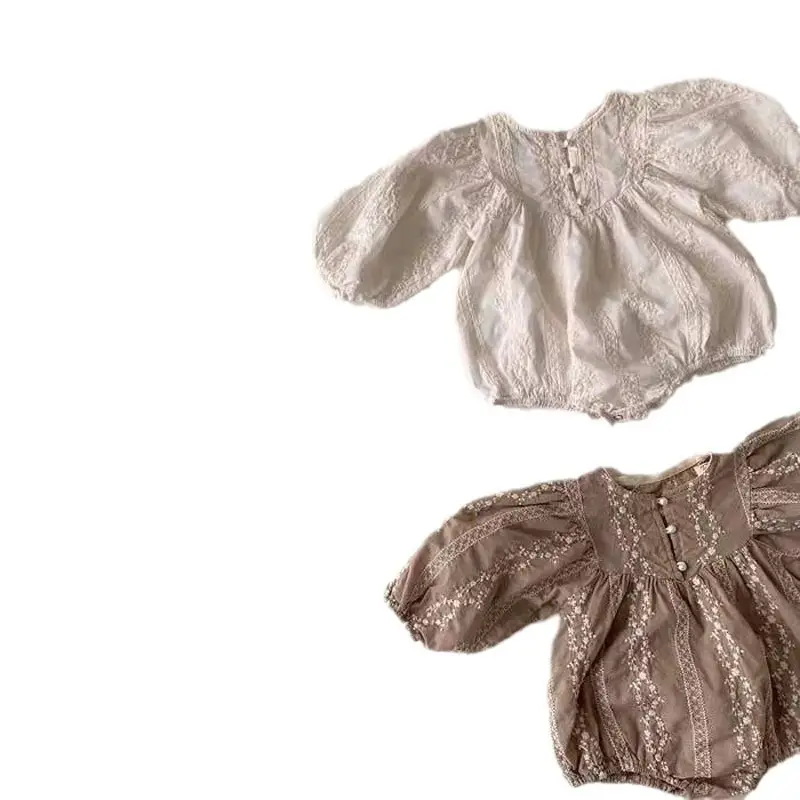 Korean Style Embroidered Princess Romper for Girls 100-Day Old