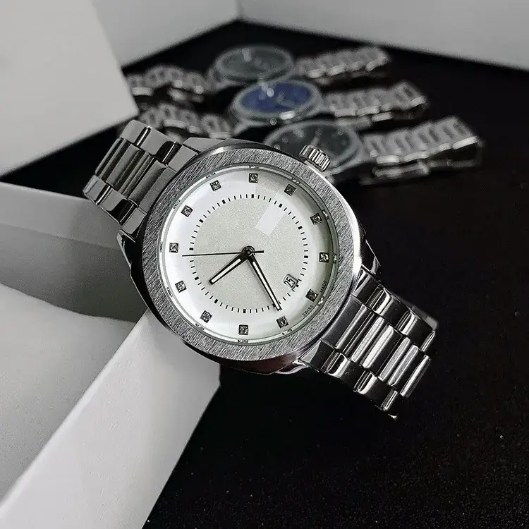 Silver Chain Watch with White Dial for Men - Image 8