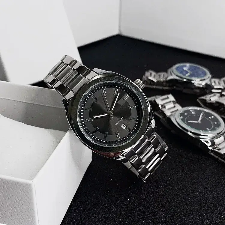 Silver Chain Watch with White Dial for Men - Image 5