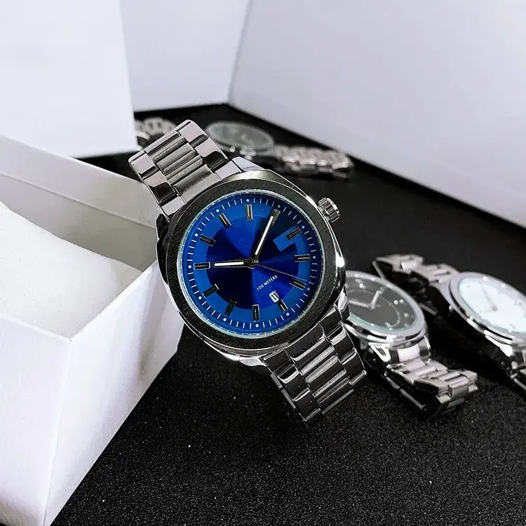 Silver Chain Watch with White Dial for Men - Image 6