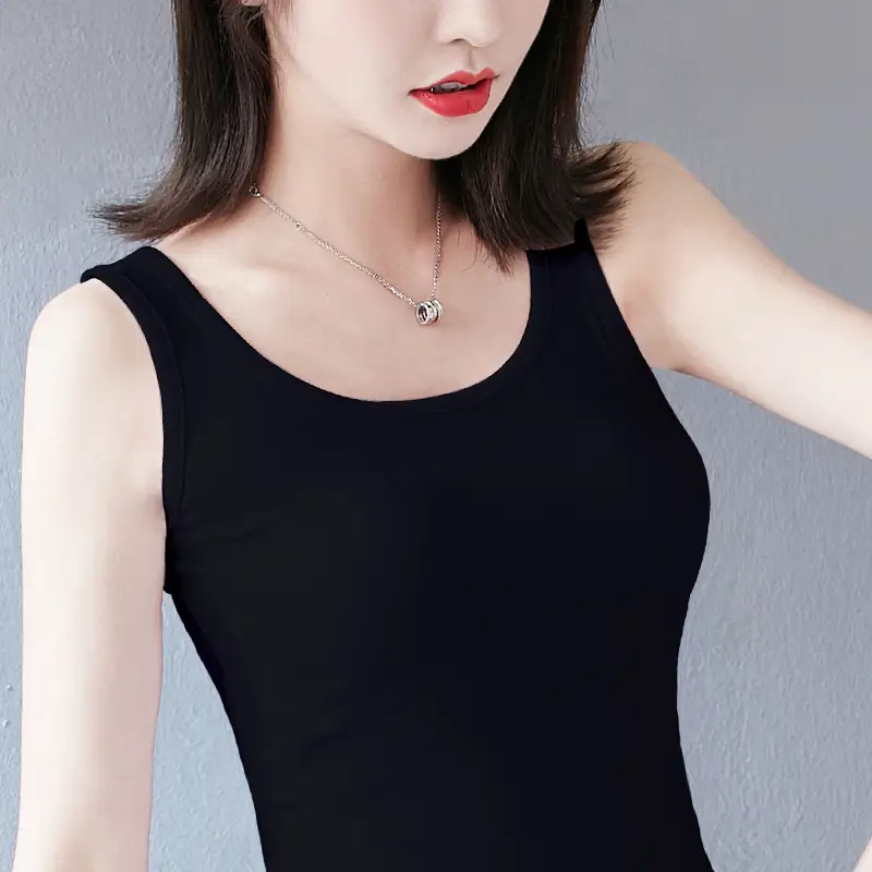 Black Knitted Camisole Large Women Summer Wear - Image 3