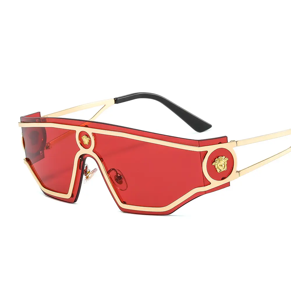 New Human Head Conjoined Metal Sunglasses for Men Women