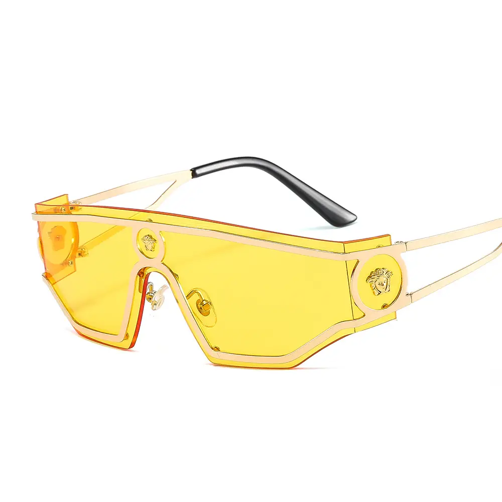 New Human Head Conjoined Metal Sunglasses for Men Women
