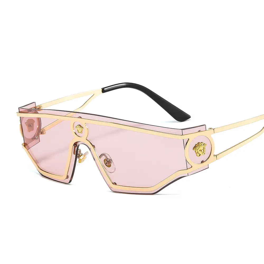 New Human Head Conjoined Metal Sunglasses for Men Women