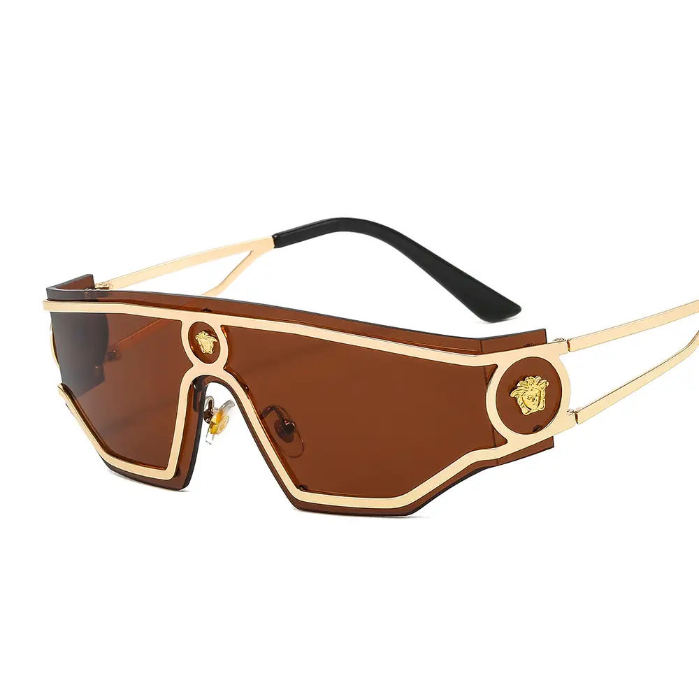 New Human Head Conjoined Metal Sunglasses for Men Women