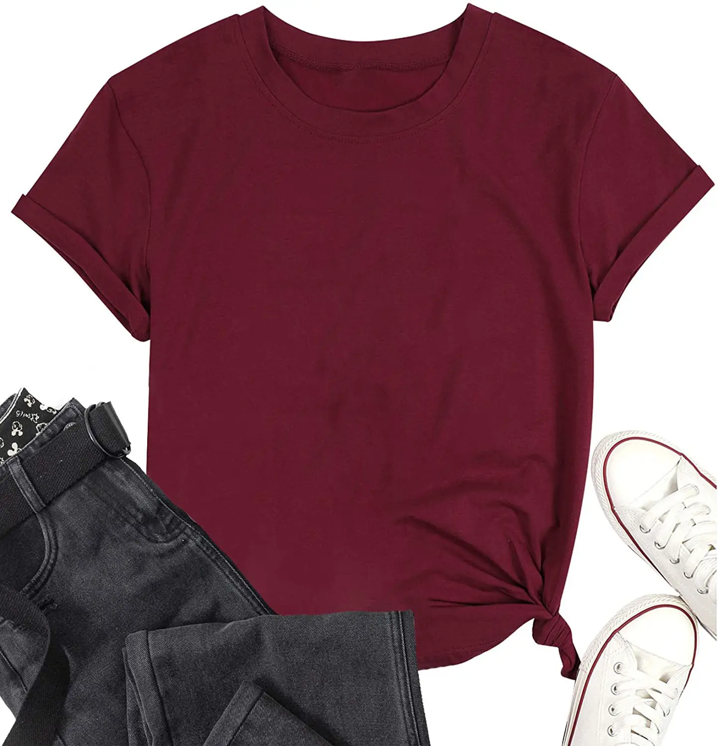 Pink Short Sleeve T-Shirt for Men Women Loose Fit - Image 15