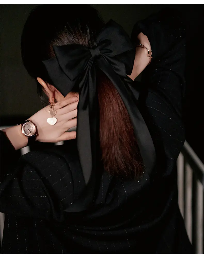 White Satin Bow Hair Clip for Women — feature 2