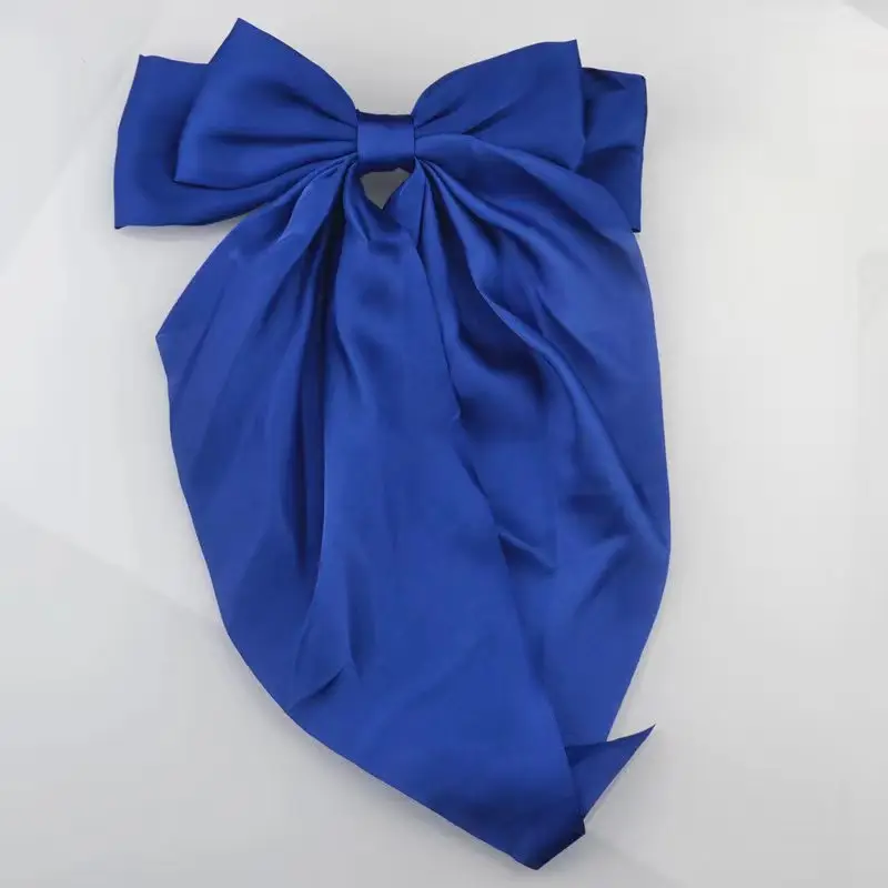 White Satin Bow Hair Clip for Women - Image 15