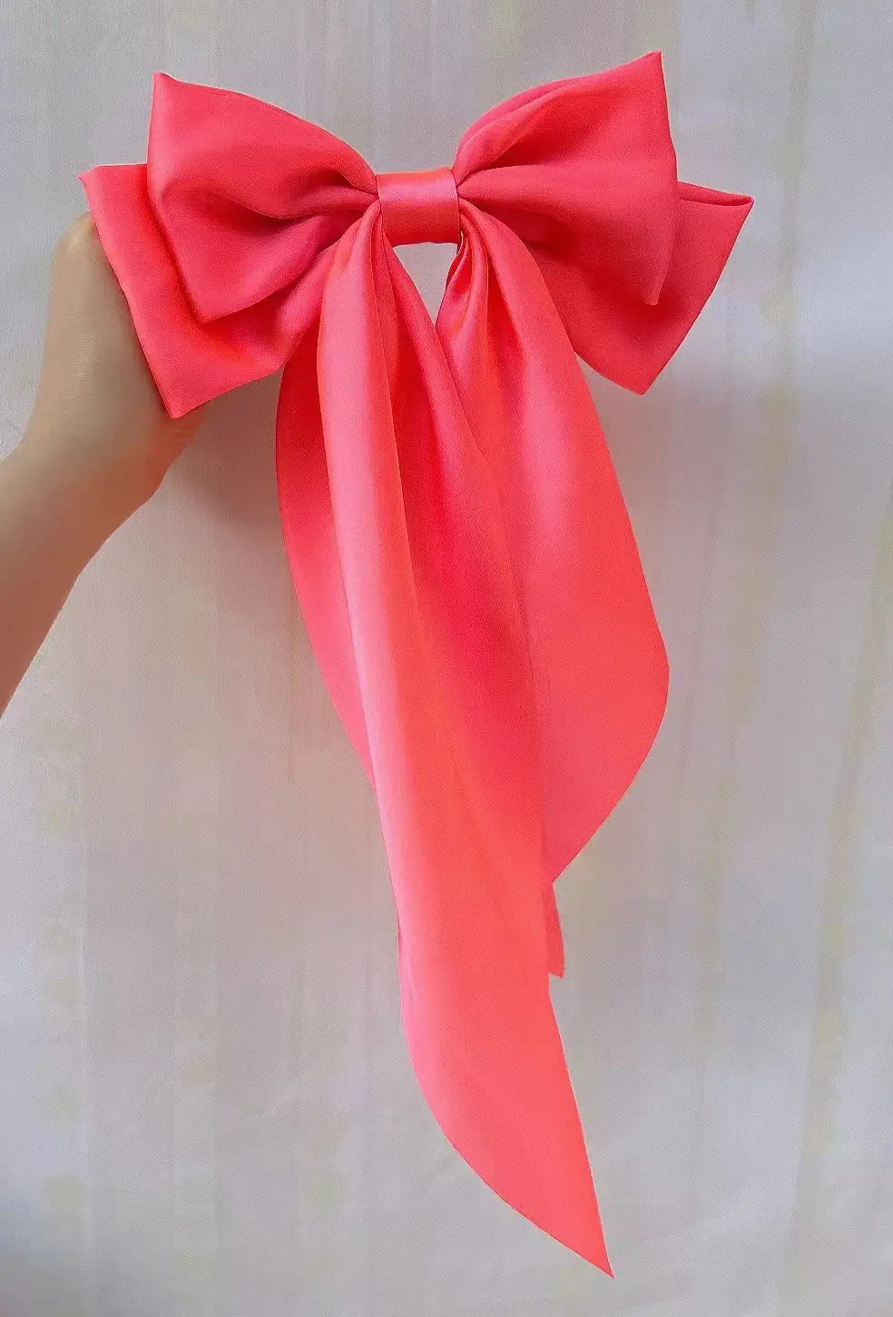 White Satin Bow Hair Clip for Women - Image 18