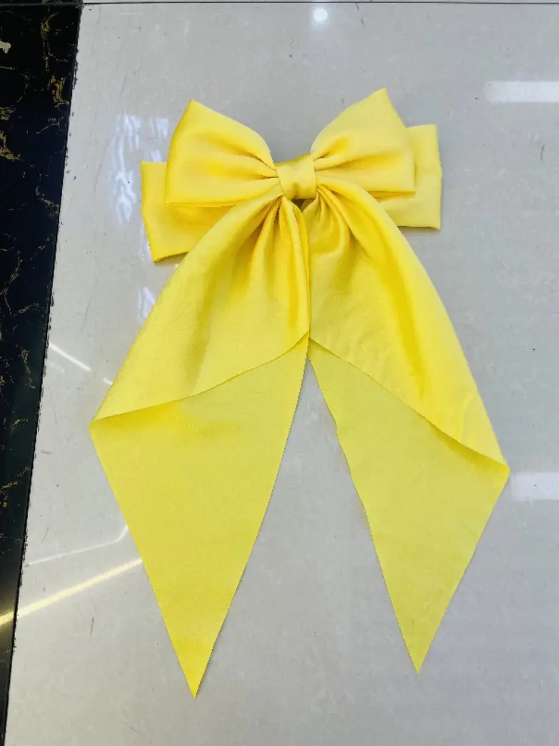 White Satin Bow Hair Clip for Women - Image 22