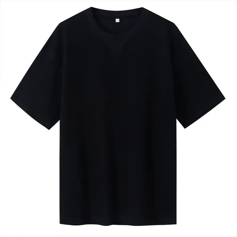 Dengjue Men's 220g Waffle Cotton Crewneck T-Shirt Solid Color - Image 3