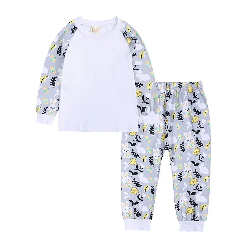 Kids Love Pattern Pajama Set White Red Heart Print