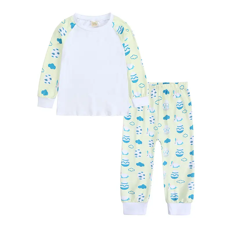 Kids Love Pattern Pajama Set White Red Heart Print