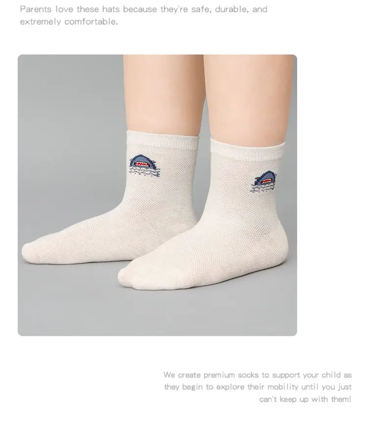 Children's Cotton Summer Socks Boneless Breathable 5 Pairs — feature 16
