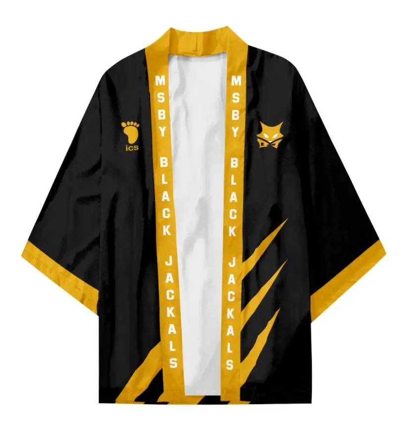 Kids Volleyball Kimono Pajamas Black White Set — feature 10