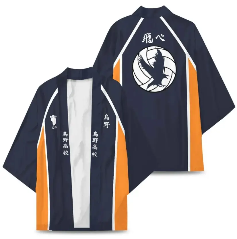 Kids Volleyball Kimono Pajamas Black White Set — feature 13