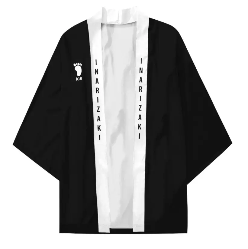Kids Volleyball Kimono Pajamas Black White Set — feature 26