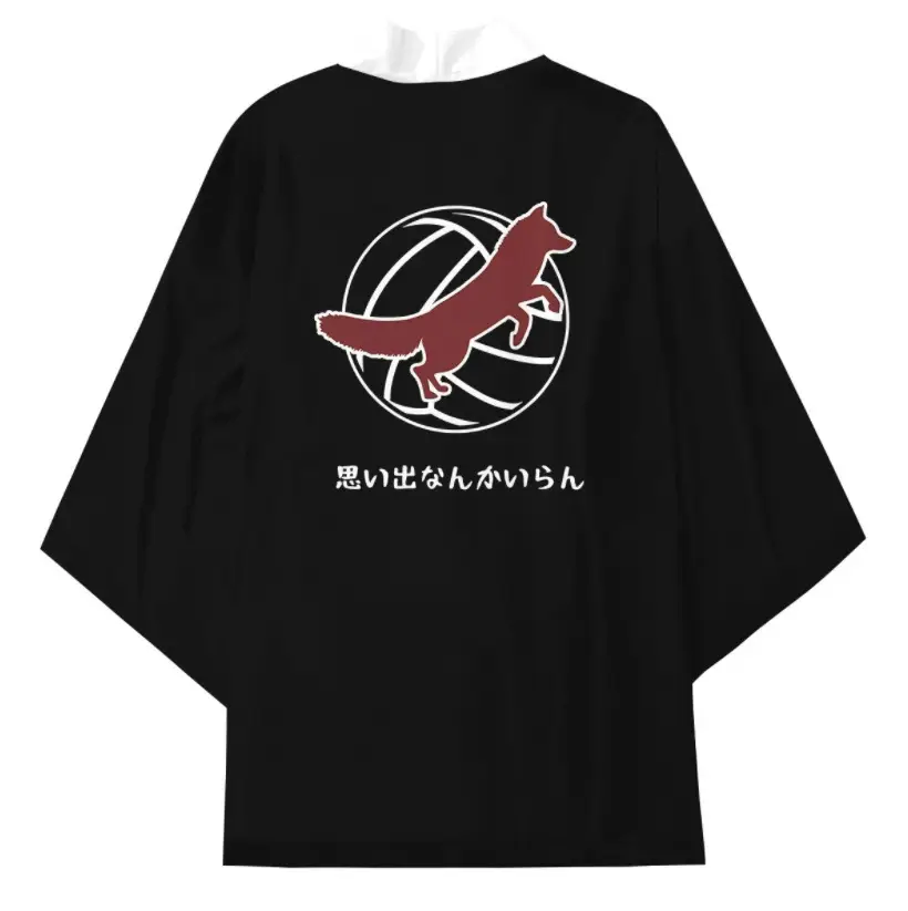 Kids Volleyball Kimono Pajamas Black White Set — feature 27