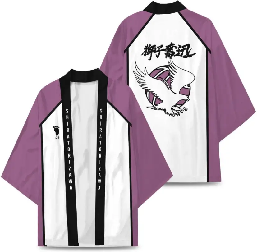 Kids Volleyball Kimono Pajamas Black White Set - Image 5