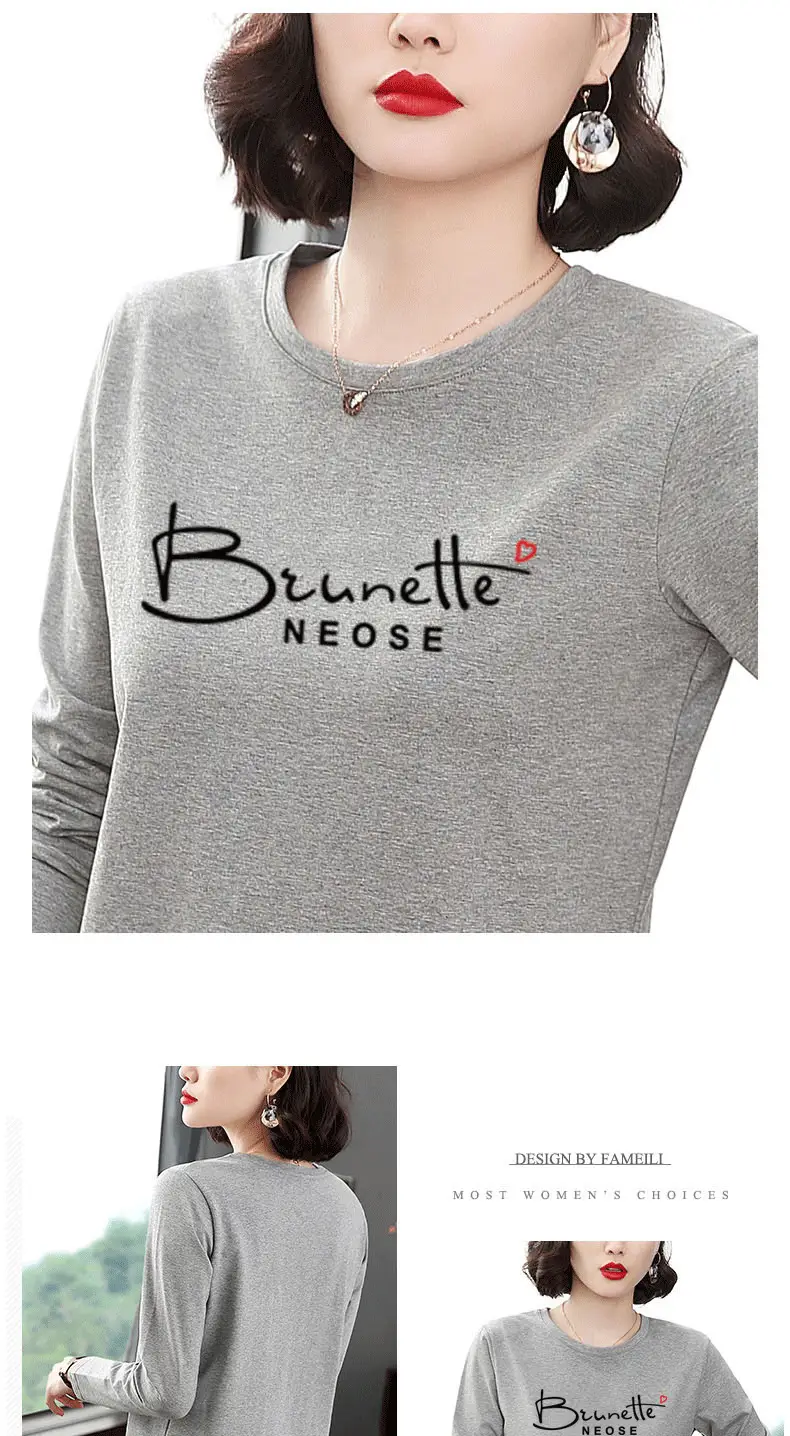 Women's Printed Long Sleeve T-Shirt White Medium to XL — feature 10
