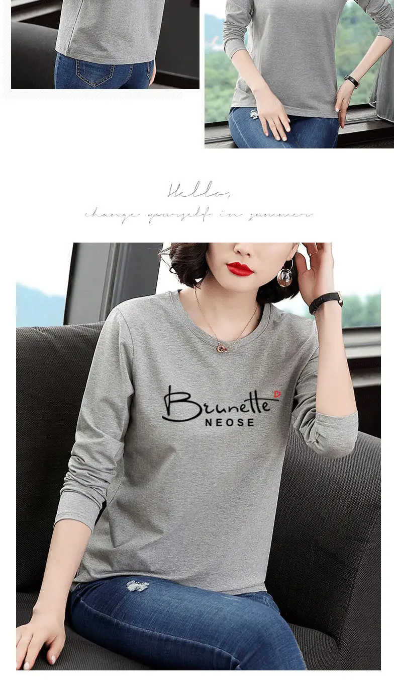 Women's Printed Long Sleeve T-Shirt White Medium to XL — feature 11