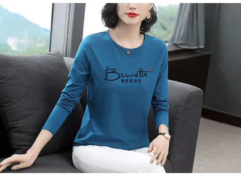 Women's Printed Long Sleeve T-Shirt White Medium to XL — feature 12