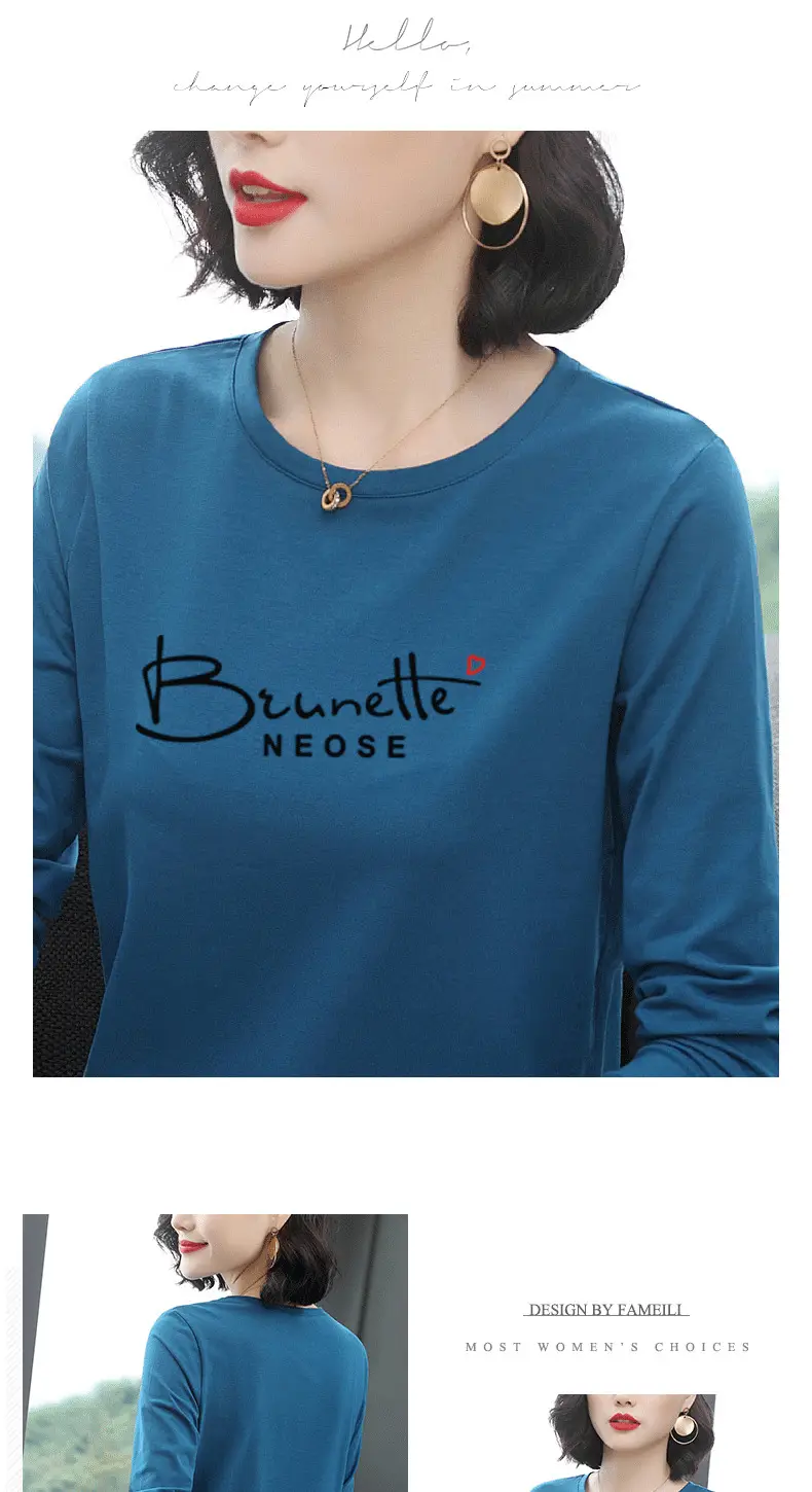 Women's Printed Long Sleeve T-Shirt White Medium to XL — feature 13