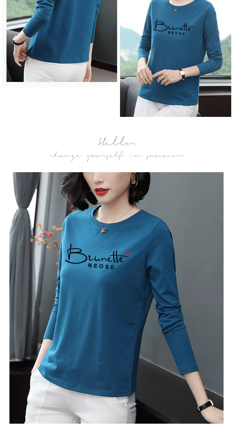 Women's Printed Long Sleeve T-Shirt White Medium to XL — feature 14