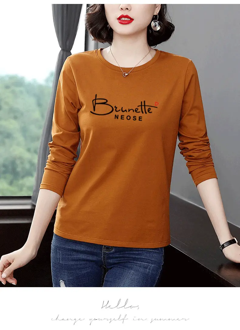 Women's Printed Long Sleeve T-Shirt White Medium to XL — feature 5