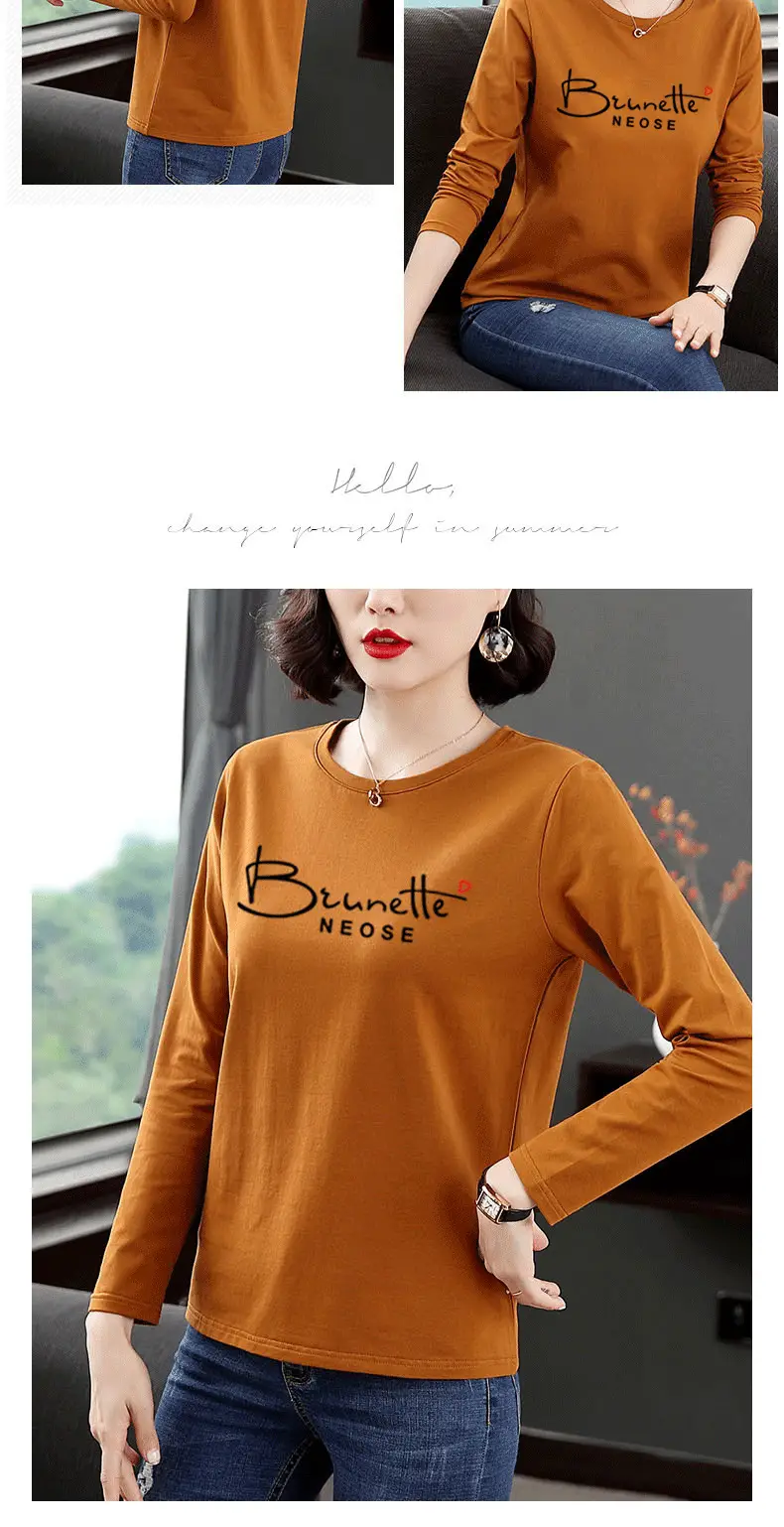 Women's Printed Long Sleeve T-Shirt White Medium to XL — feature 7