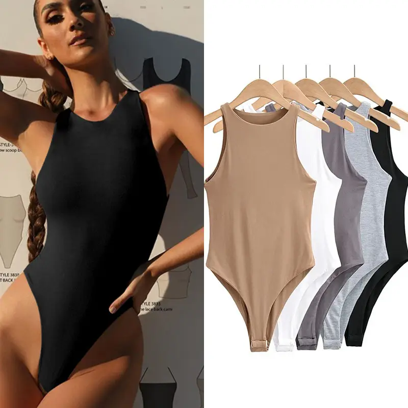 Women's Sleeveless Strapless Jersey Body Suit Solid Color - Image 11